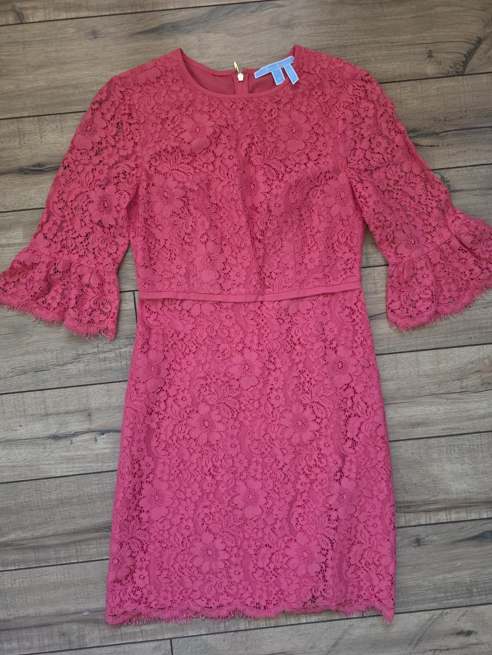 Draper James Pink Lace Dress Bell Sleeve Sz 0 XS